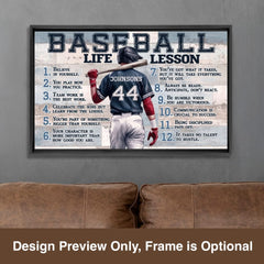 Baseball Life Lessons Personalized Canvas Sports Room