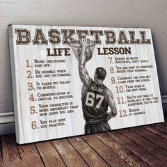 Basketball Life Lessons Personalized Canvas Sports Room