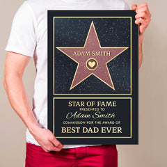 Star Of Fame Personalized Canvas Unique Gift for Mom Dad Family