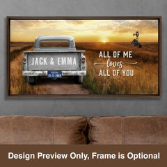 Custom Vintage Truck Farmhouse Canvas Gift