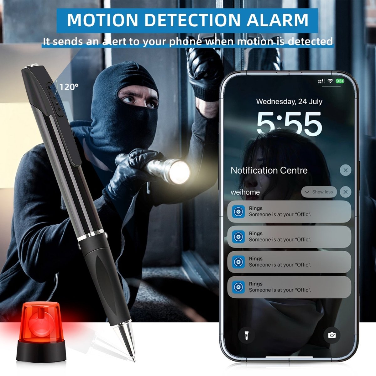1080P HD Spy Pen Camera with Micro SD Card Slot, Portable Hidden Camera Pen for Home Office Security Recording