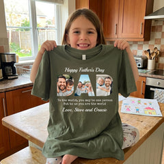 Custom Dad Heavyweight Shirt With Photos