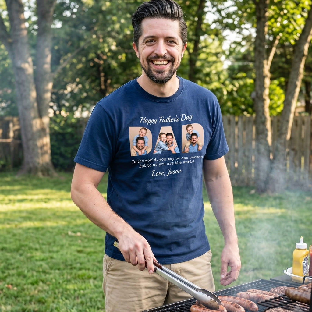 Custom Dad Heavyweight Shirt With Photos