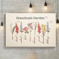 Mom Grandma's Garden - Personalized Birth Flowers Canvas