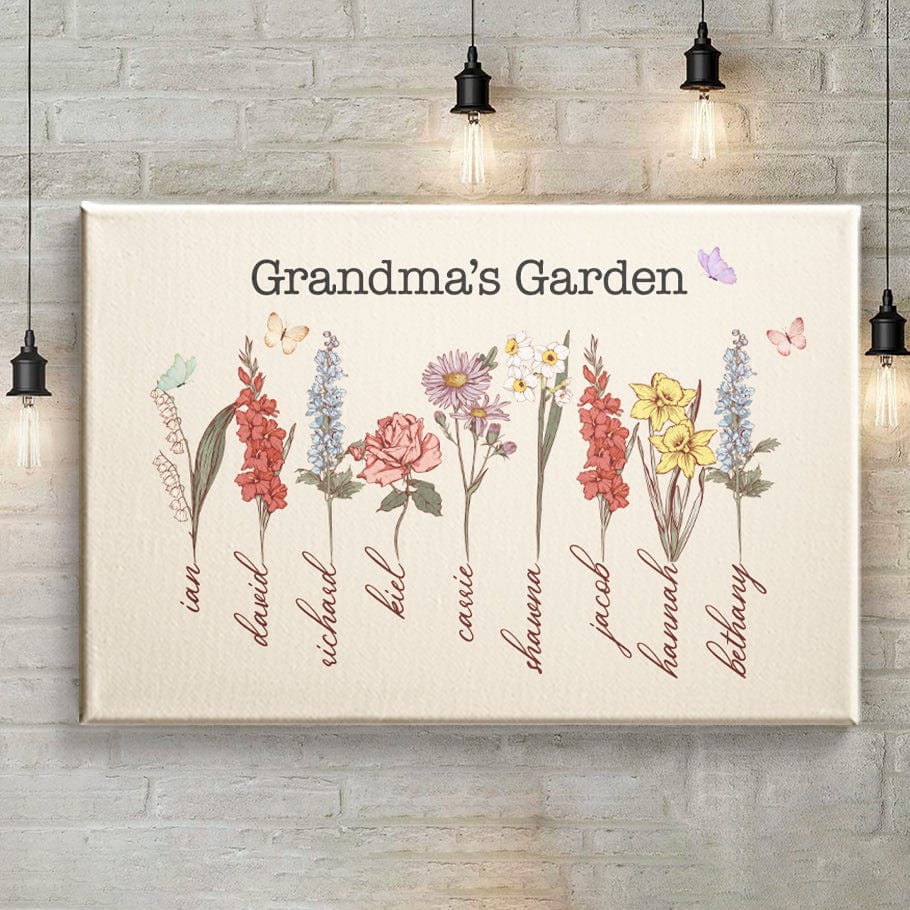 Mom Grandma's Garden - Personalized Birth Flowers Canvas