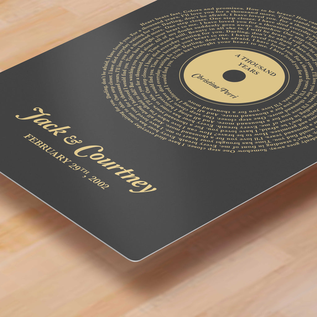 Custom Vinyl Song Lyrics Metal Art