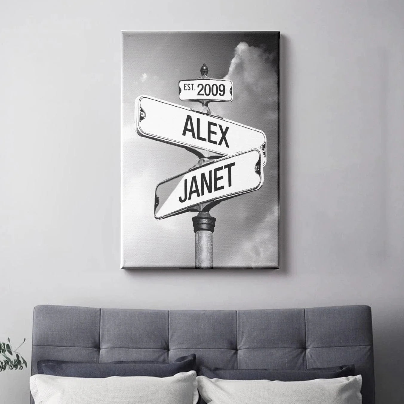 Classic Crossroad of Love | Custom Anniversary Couple Canvas