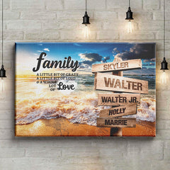 Sunset Beach Color Multi-Names Premium Canvas