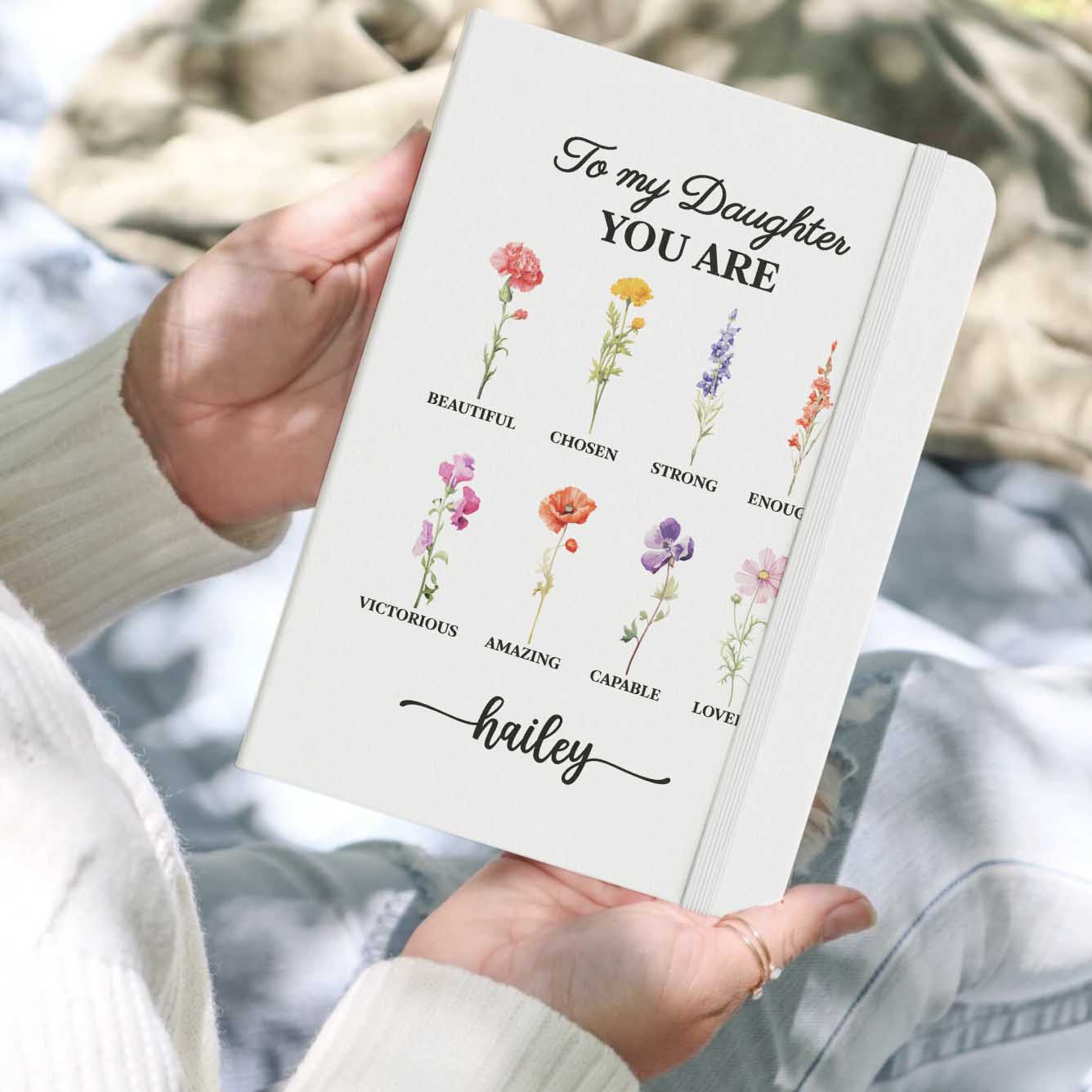 Custom Flower Notebook To My Daughter