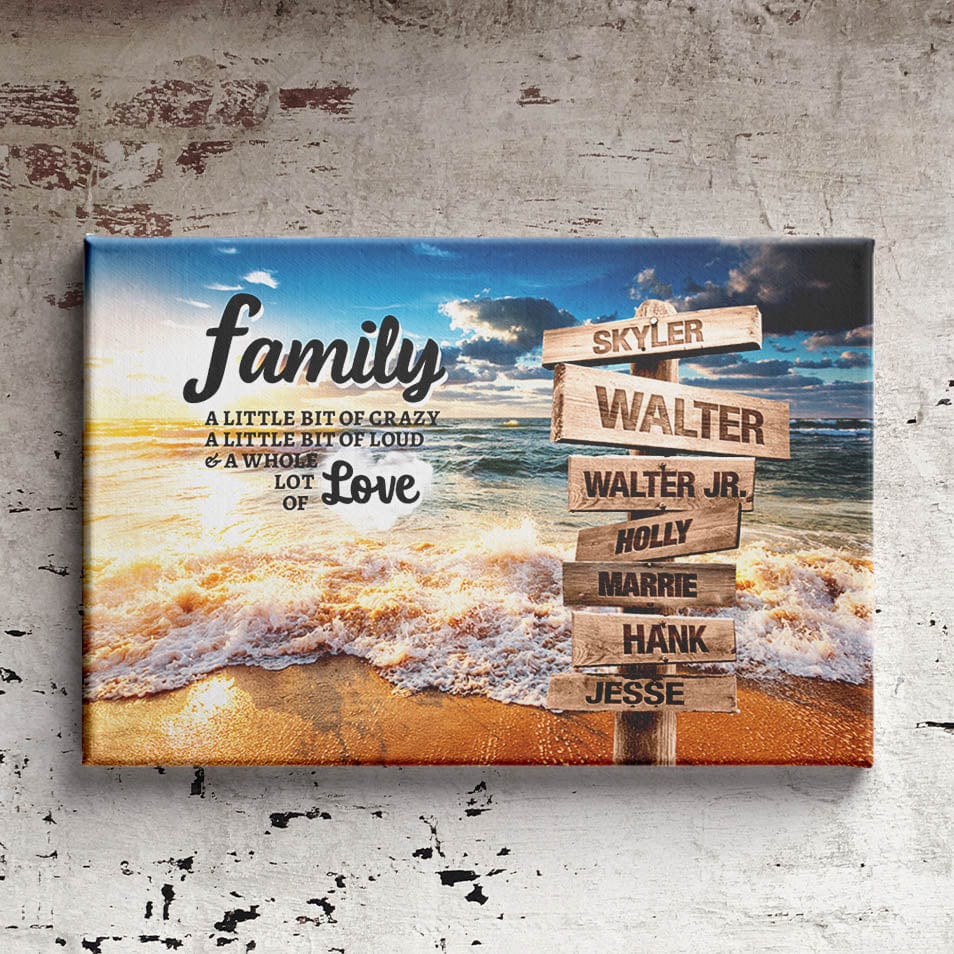 Sunset Beach Color Multi-Names Premium Canvas