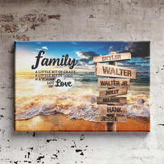 Sunset Beach Color Multi-Names Premium Canvas