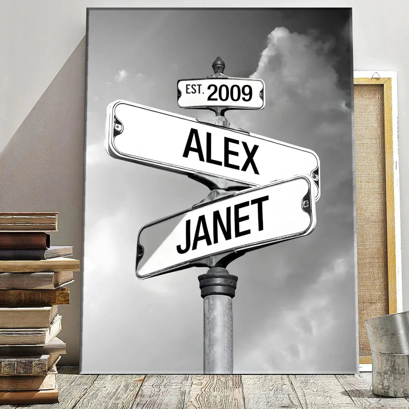 Classic Crossroad of Love | Custom Anniversary Couple Canvas