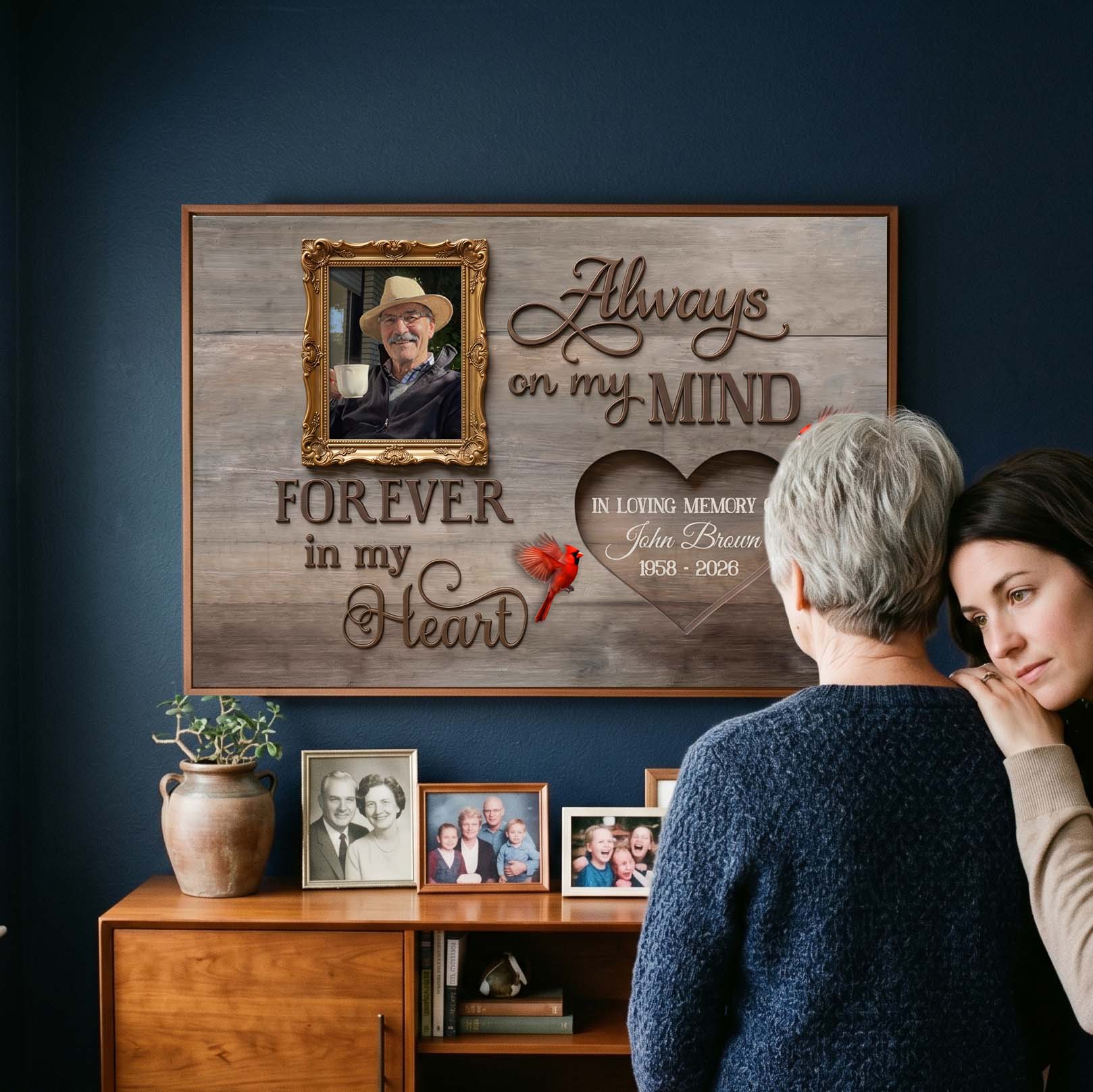 Always In My Heart Memorial Personalized Canvas