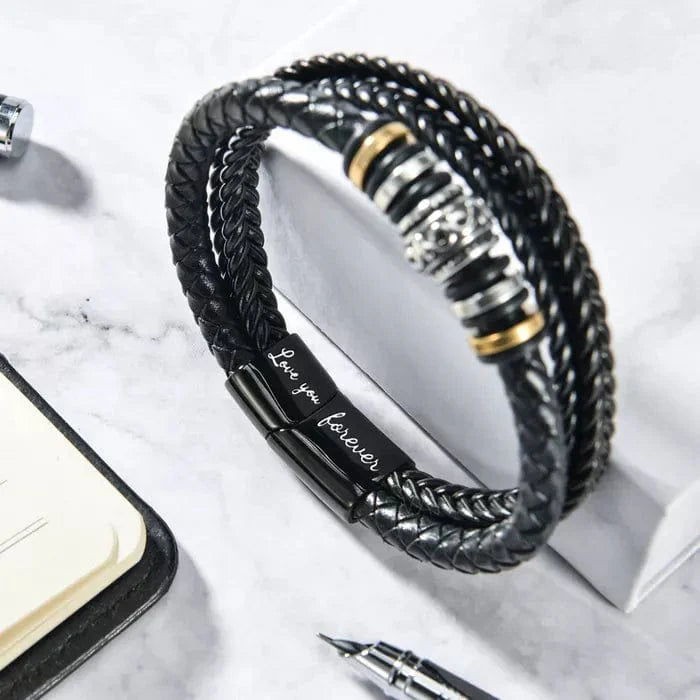 As You Grow Older | To My Son Leather Bracelet
