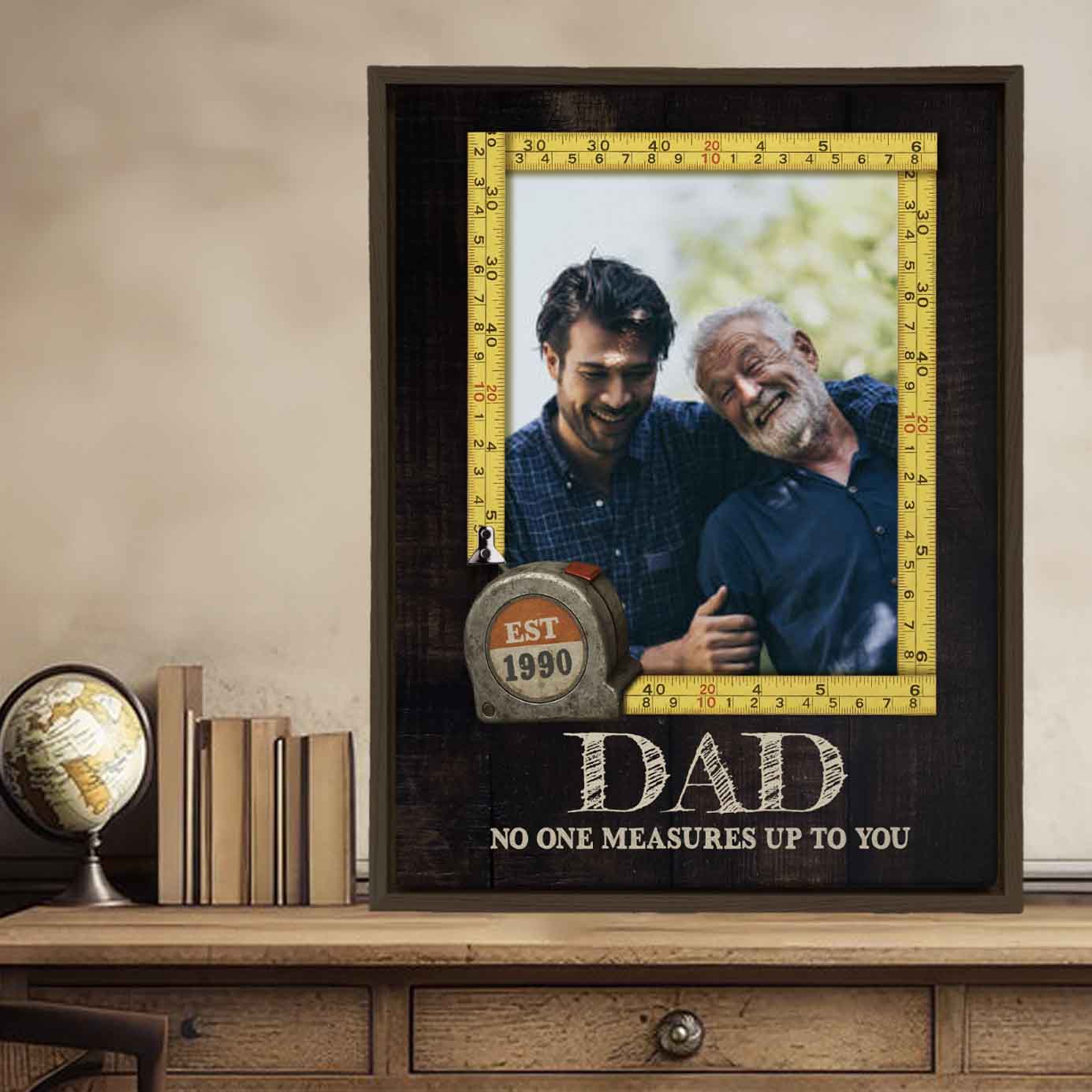 No One Measures Up To You Custom Canvas for Dad Grandpa