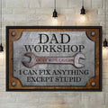 Dad Workshop Canvas and Poster Sign Custom Name