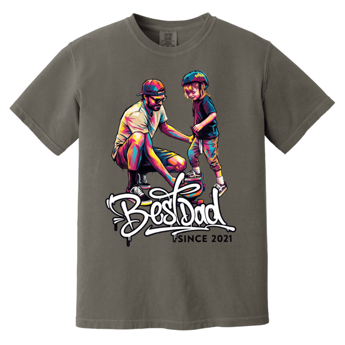Best Dad Custom Graffiti Art Heavyweight Premium Shirt