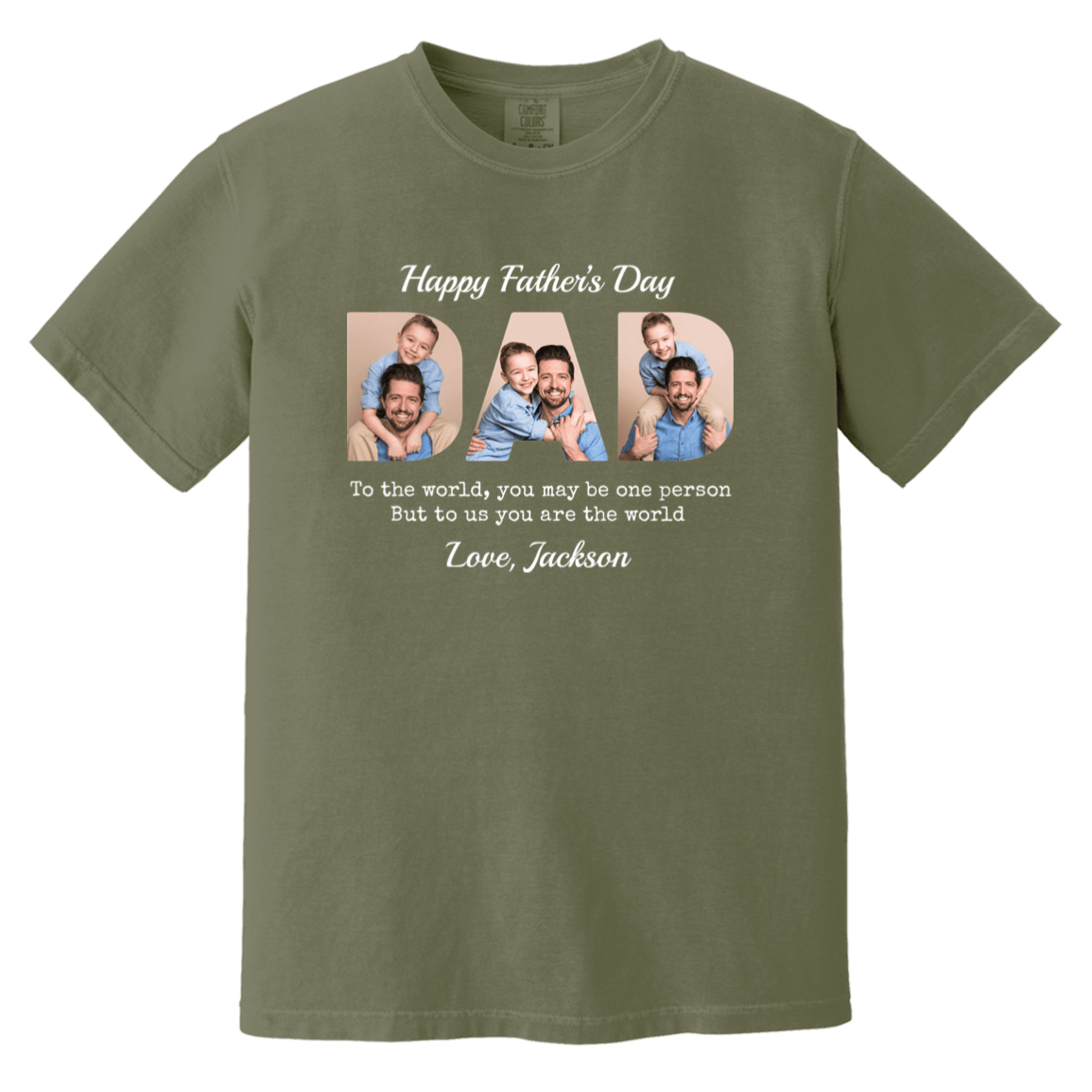 Custom Dad Heavyweight Shirt With Photos