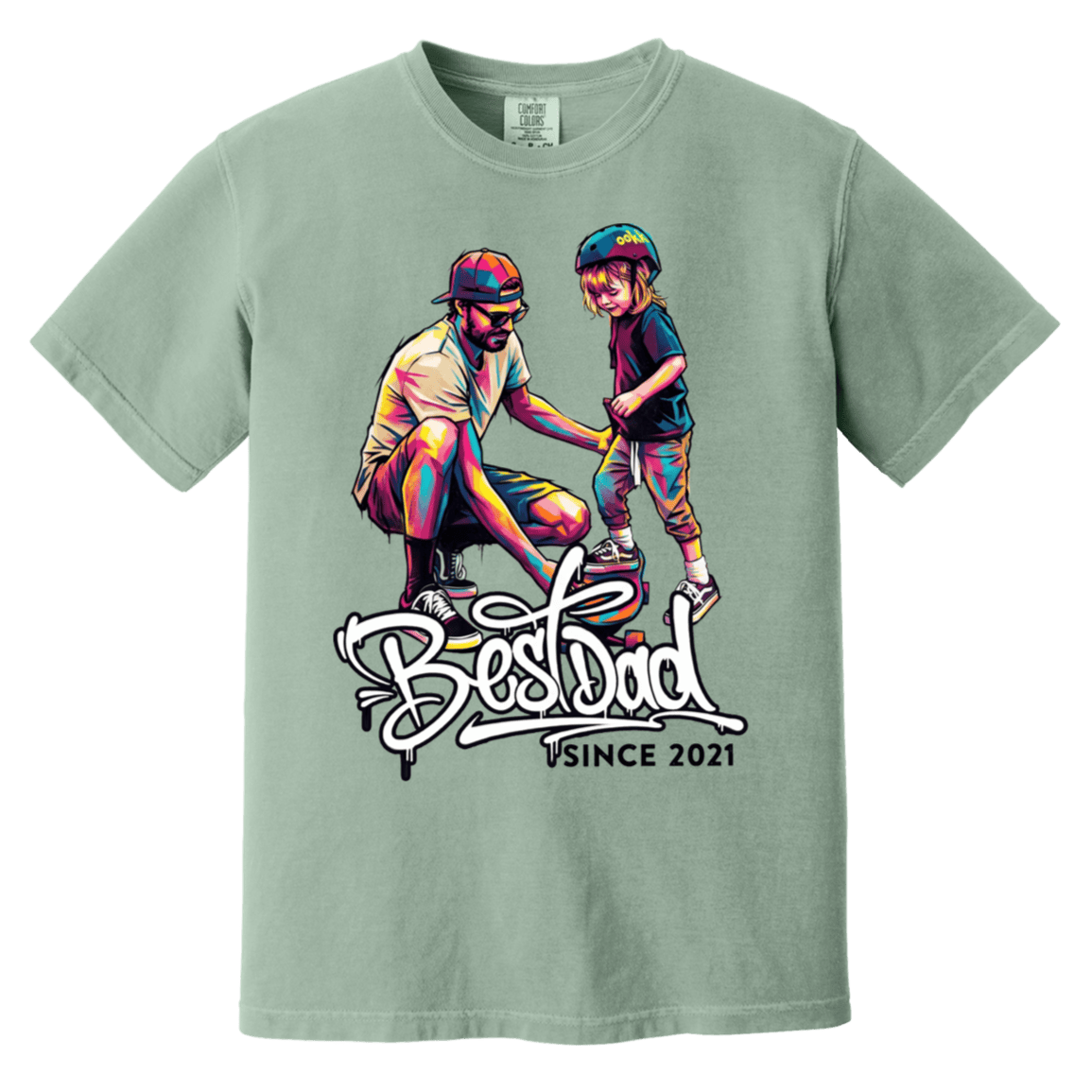 Best Dad Custom Graffiti Art Heavyweight Premium Shirt