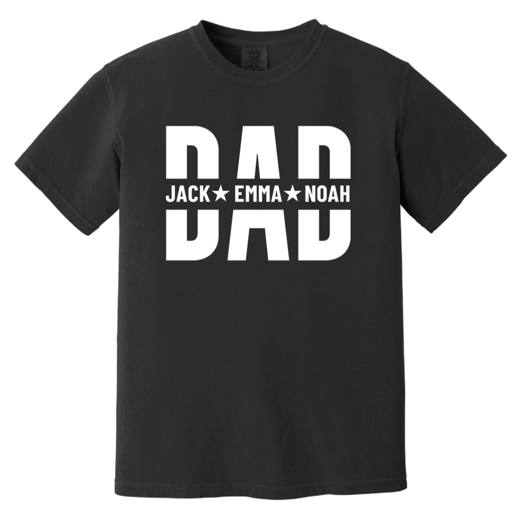 Custom Dad Grandpa Heavyweight Shirt With Kids Names