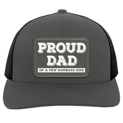 Proud Dad of A Few Dumbass Kids Leather Patch Hat
