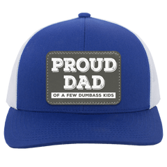 Proud Dad of A Few Dumbass Kids Leather Patch Hat