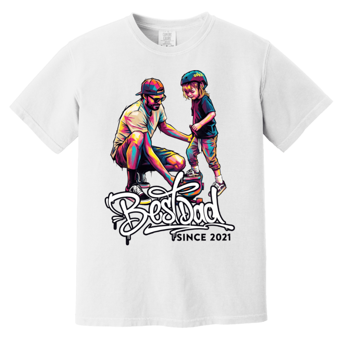 Best Dad Custom Graffiti Art Heavyweight Premium Shirt