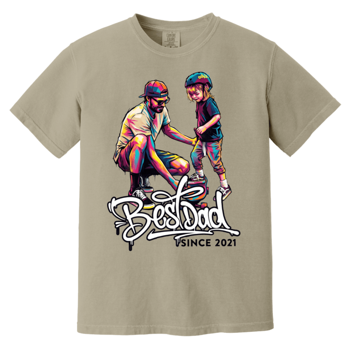 Best Dad Custom Graffiti Art Heavyweight Premium Shirt