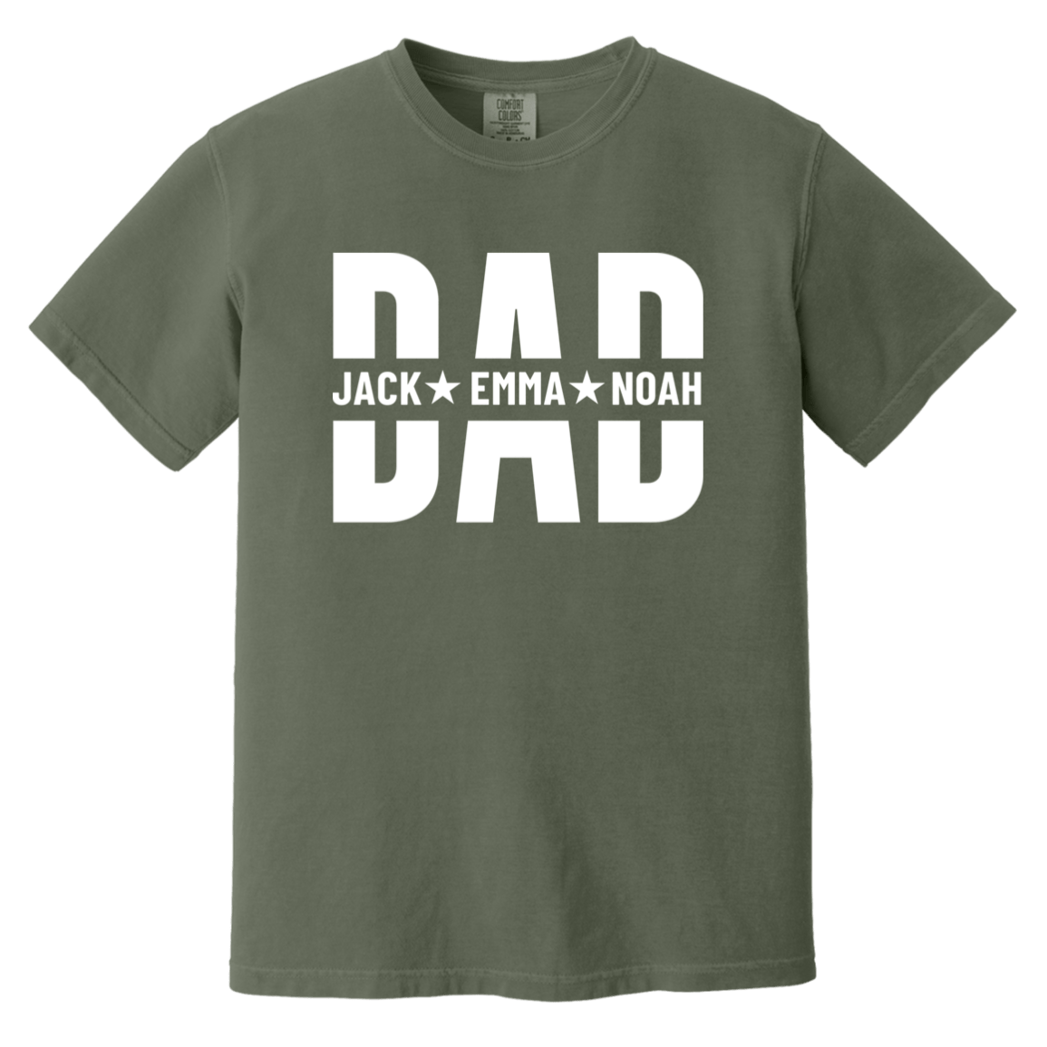 Custom Dad Grandpa Heavyweight Shirt With Kids Names