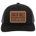 Dad of Girls/Boys Outnumbered Leather Patch Hat Gift