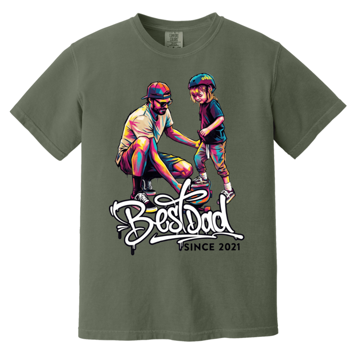 Best Dad Custom Graffiti Art Heavyweight Premium Shirt