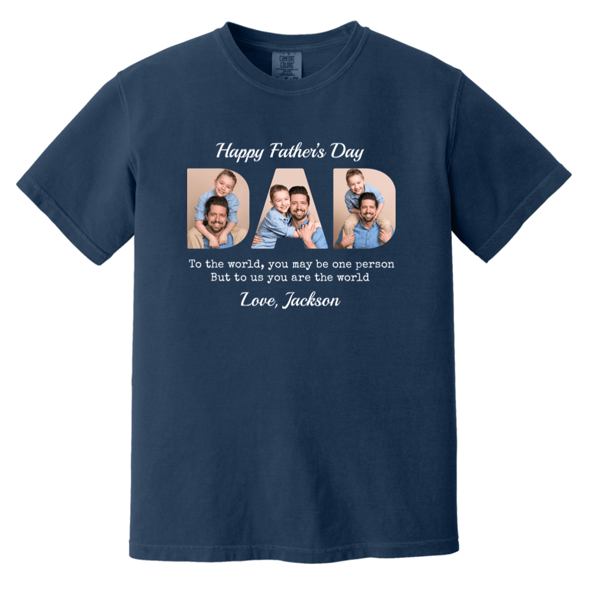 Custom Dad Heavyweight Shirt With Photos