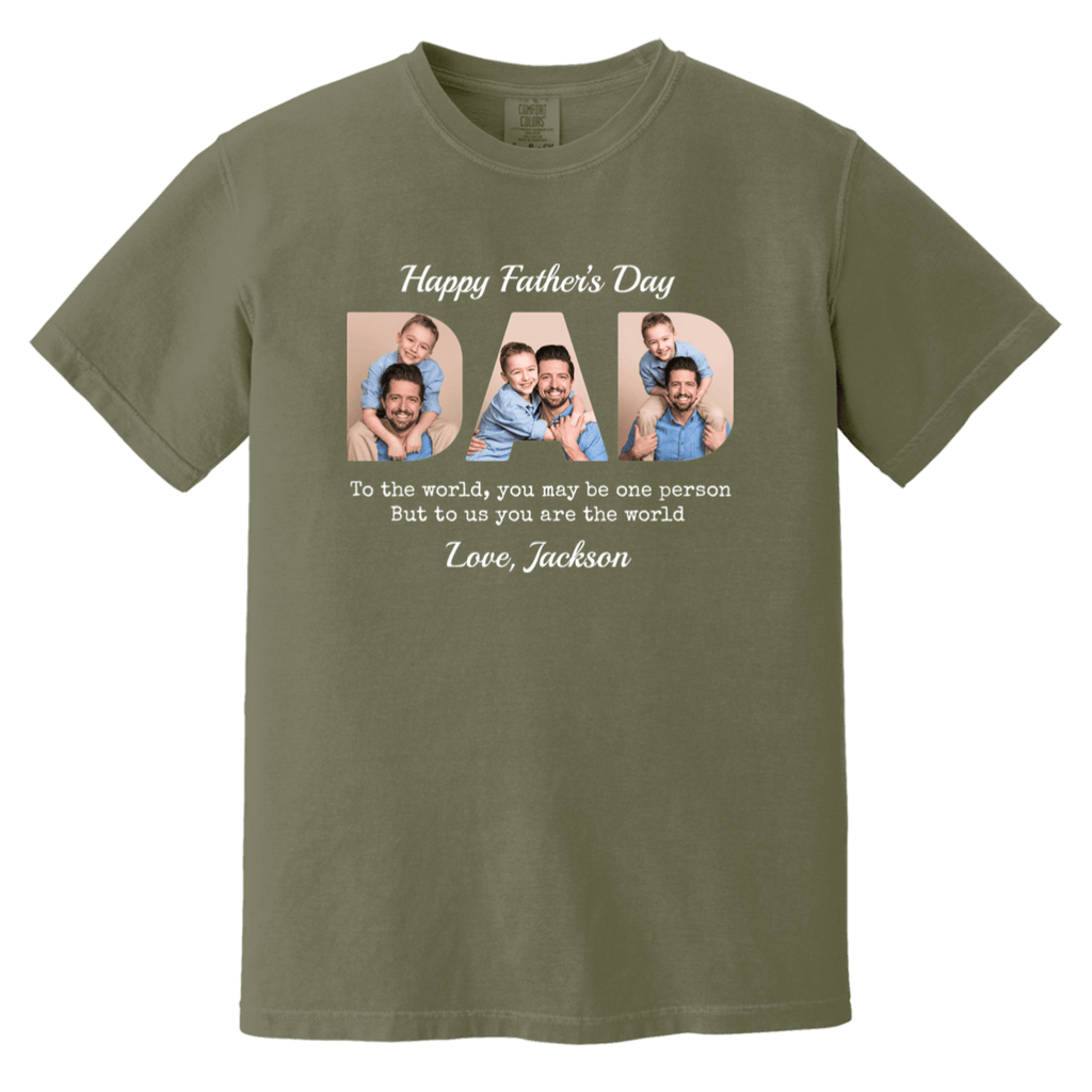 Custom Dad Heavyweight Shirt With Photos