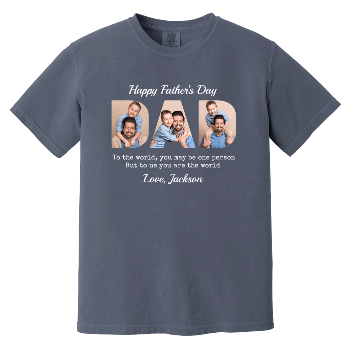 Custom Dad Heavyweight Shirt With Photos