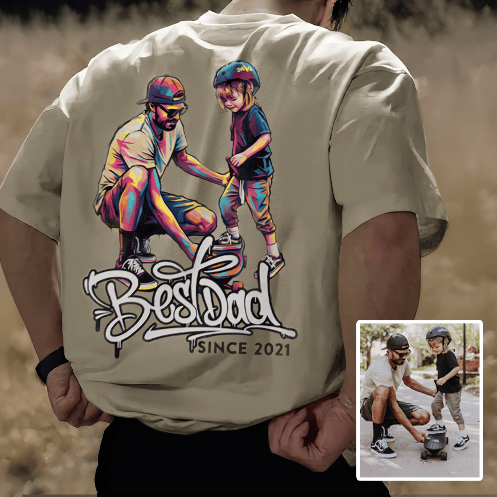 Best Dad Custom Graffiti Art Heavyweight Premium Shirt