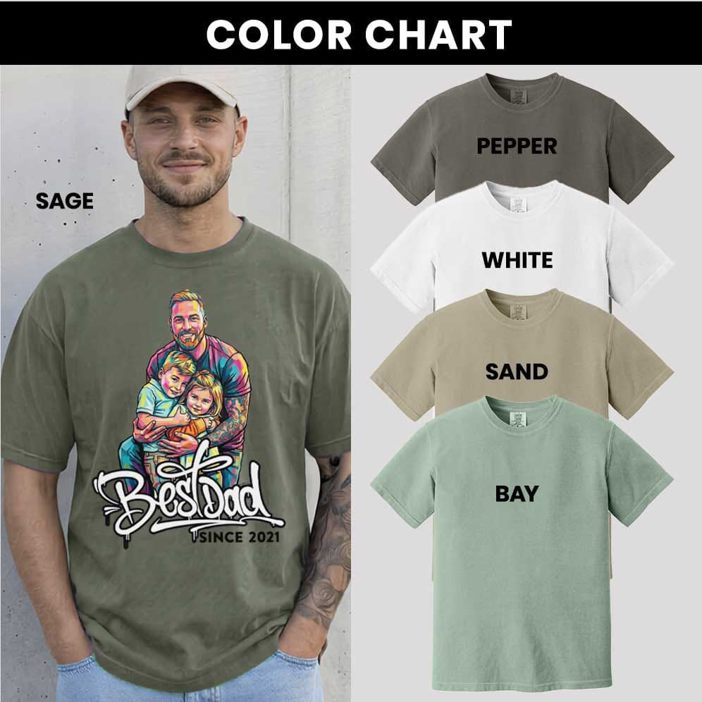 Best Dad Custom Graffiti Art Heavyweight Premium Shirt