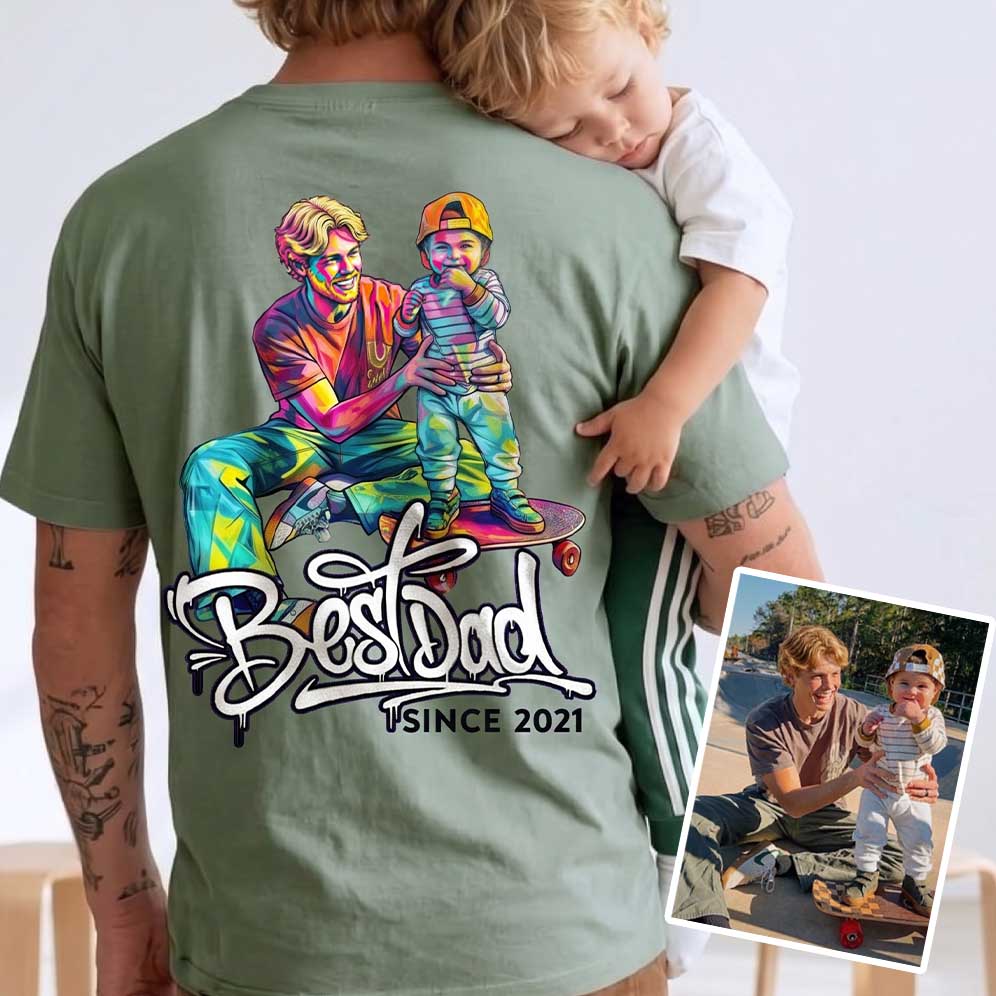 Best Dad Custom Graffiti Art Heavyweight Premium Shirt