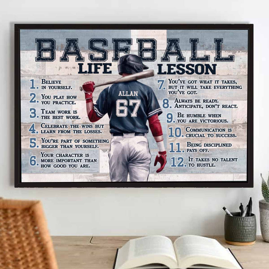 Baseball Life Lessons Personalized Canvas Sports Room