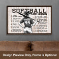 Softball Life Lessons Personalized Canvas Sports Room