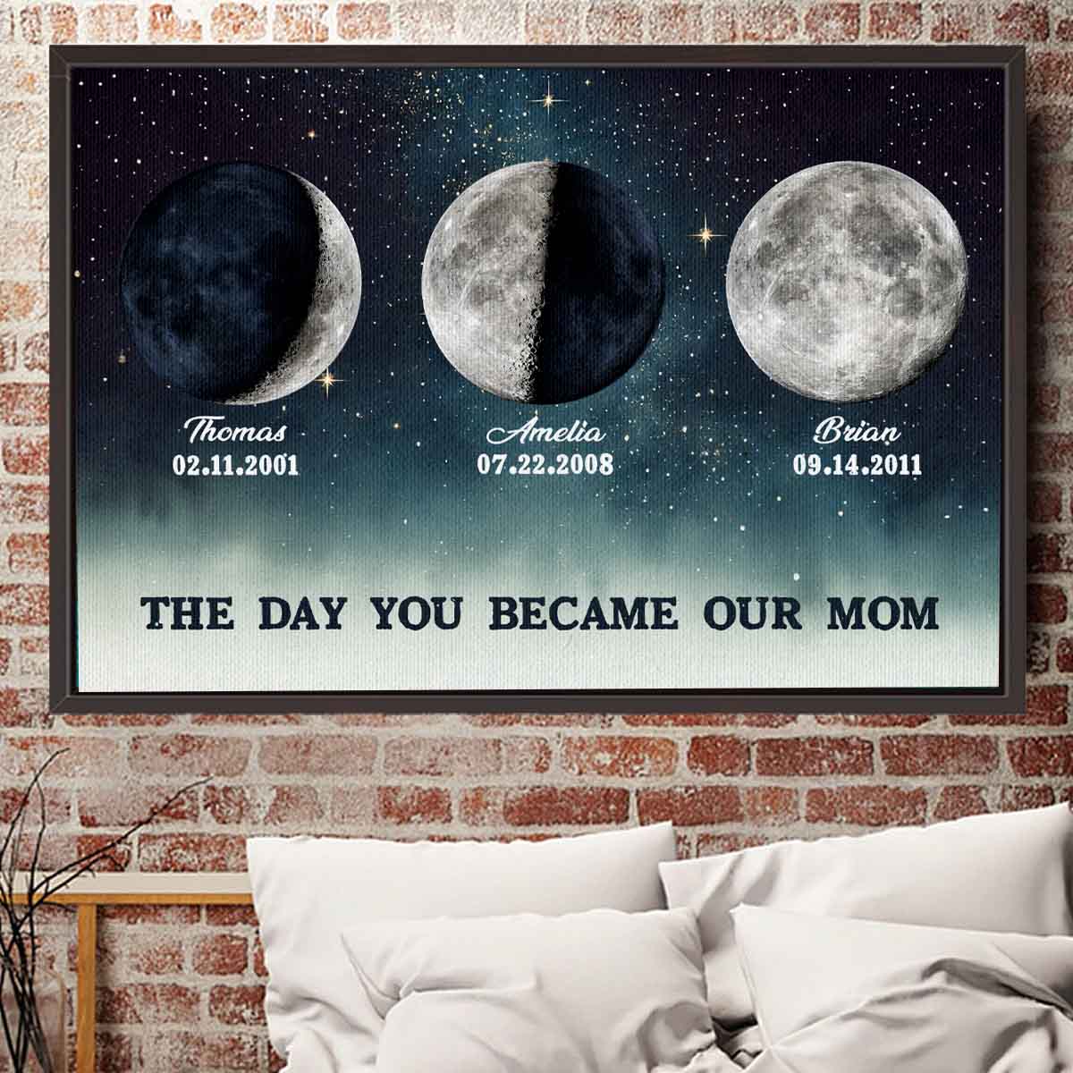 The Day You Became Mom and Dad - Custom Birth Moon Phase Canvas