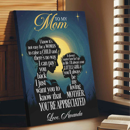 Always Your Little Girl Custom Name Canvas for Mom