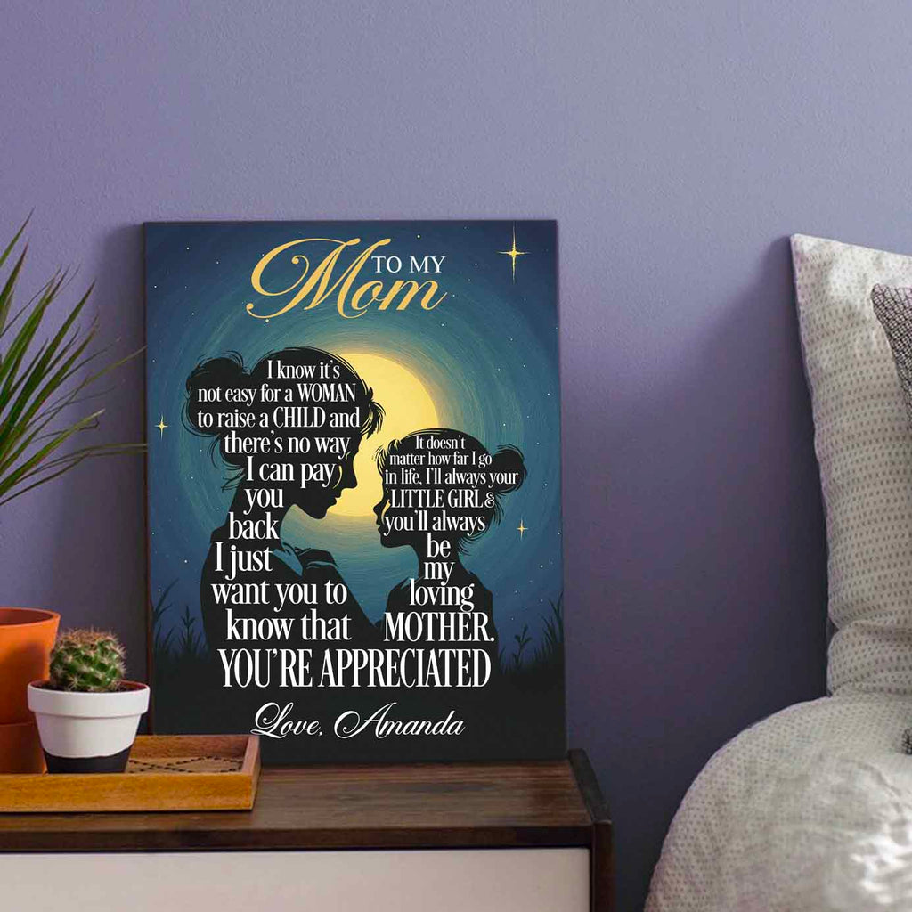 Always Your Little Girl Custom Name Canvas for Mom