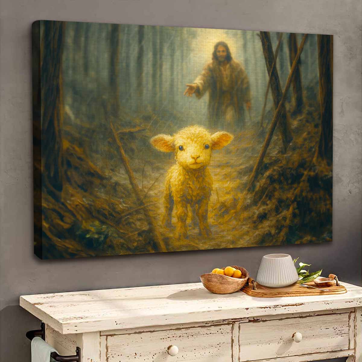 The Lost Sheep Premium Canvas Leaving the 99 for The One