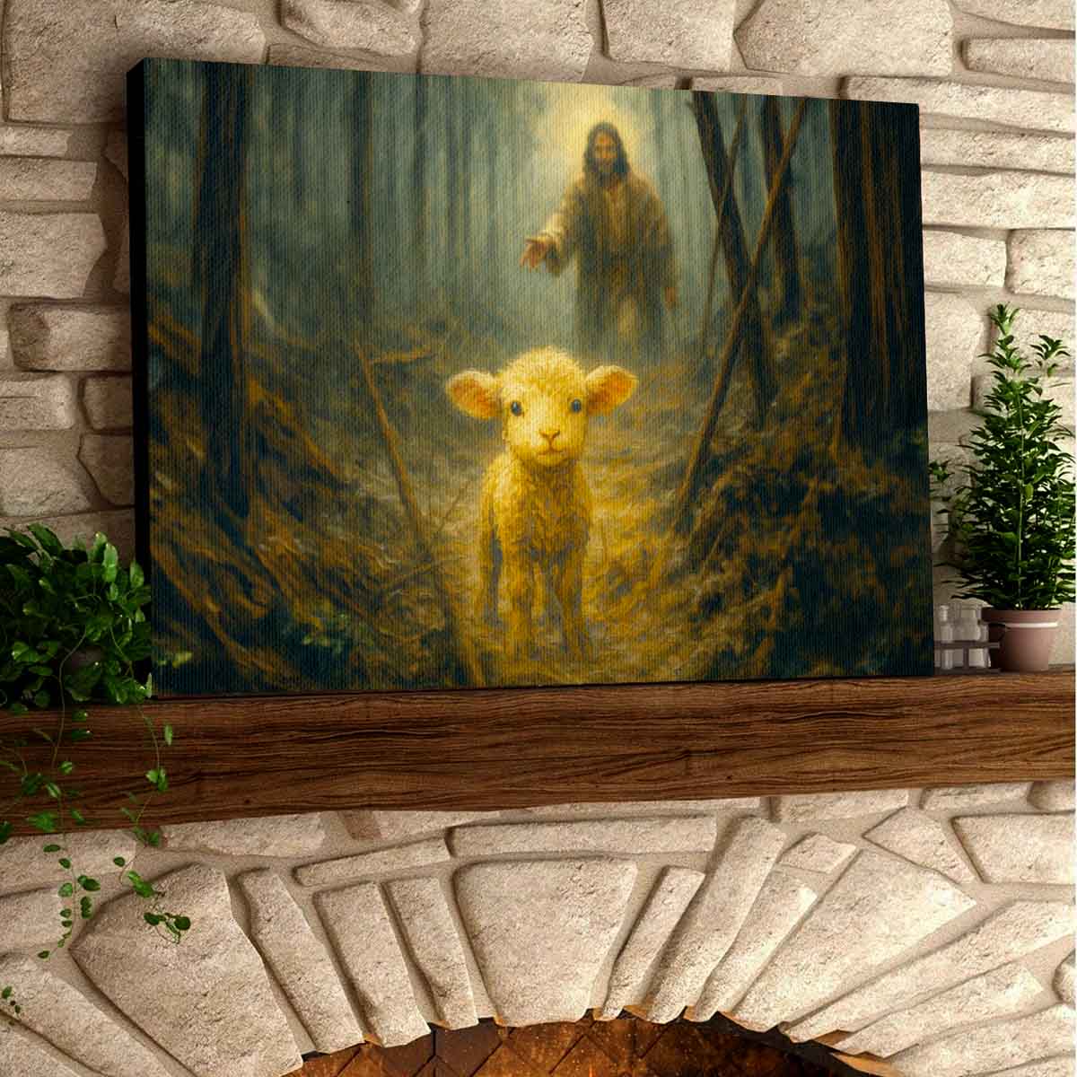 The Lost Sheep Premium Canvas Leaving the 99 for The One