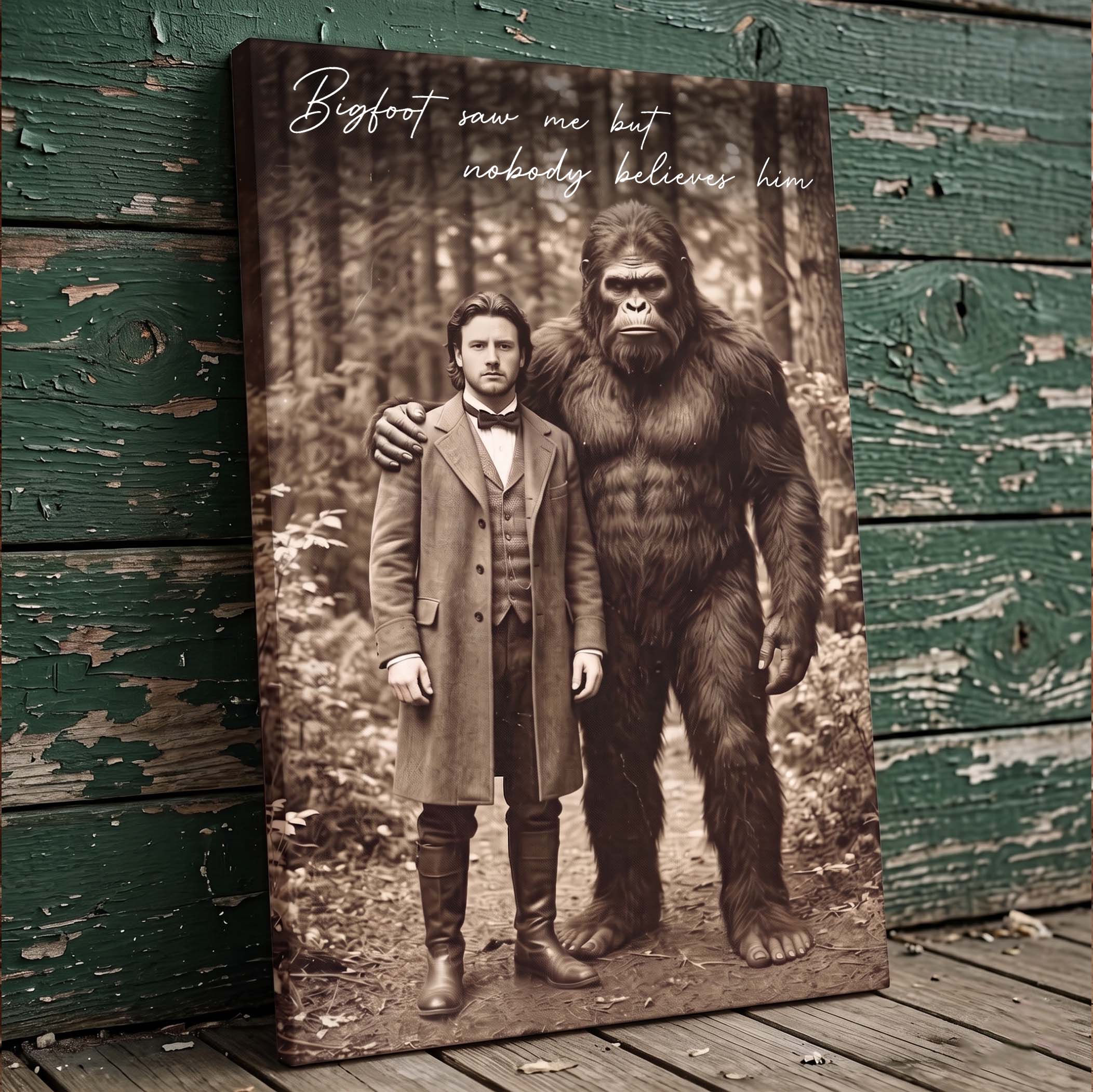 My Buddy Bigfoot - Vintage Custom Poster and Canvas