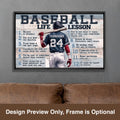 Baseball Life Lessons Personalized Canvas Sports Room