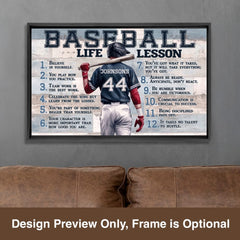 Baseball Life Lessons Personalized Canvas Sports Room