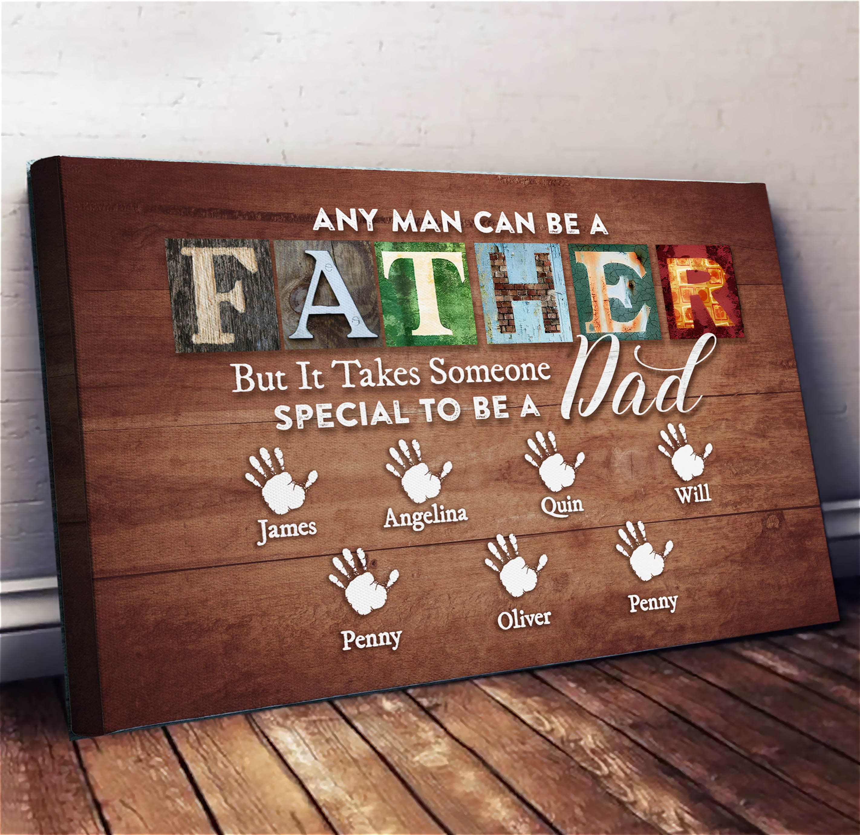 Someone Special Custom Name Canvas For Dad Grandpa