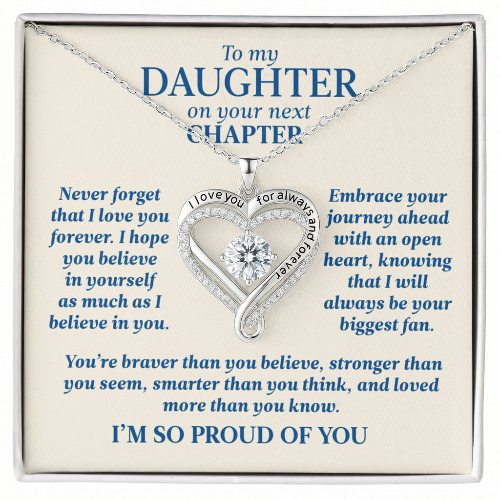 To My Daughter On Your Next Chapter Necklace Graduation Gift