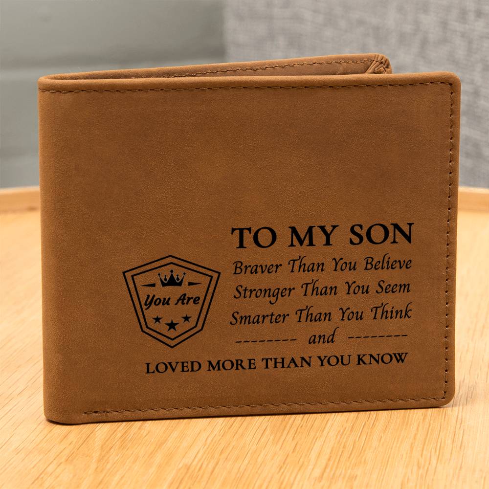 Loved More Than You Know | To My Son Top-Grain Leather Wallet
